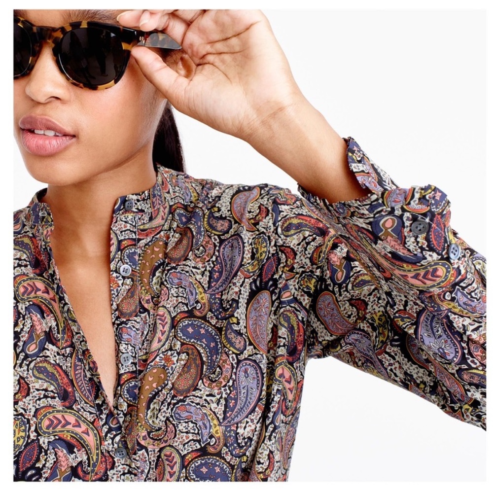 J. Crew Popover Shirt in Paisley Eastern Voyage Print
